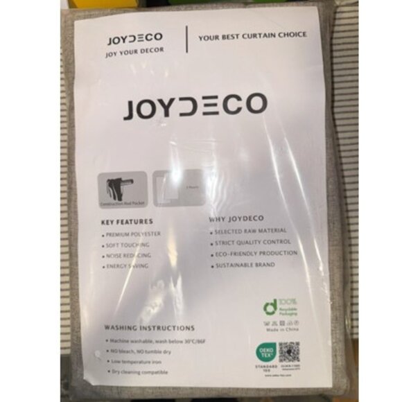 Brand New - Joydeco 52" x 96" - Natural Curtains - Picture 6 of 10